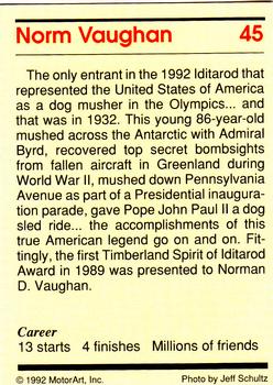 1992 MotorArt Iditarod Sled Dog Race #45 Norm Vaughan Back